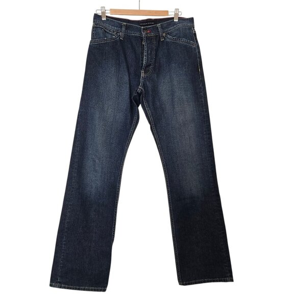 Y2K Tommy Hilfiger dark-wash straight-leg jeans European style 33/34 - Picture 1 of 13